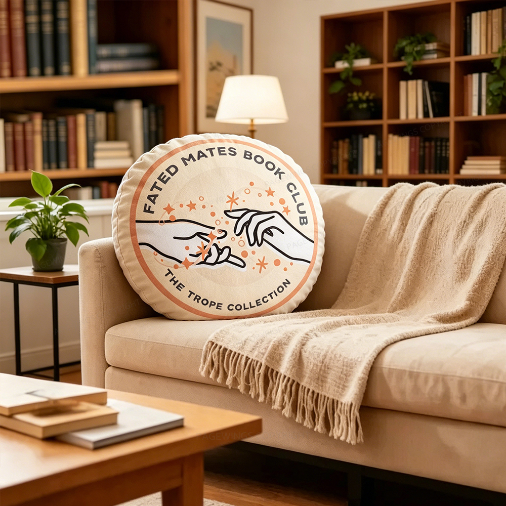 Pagewings Fated Mates Book Club Shaped Throw Pillow