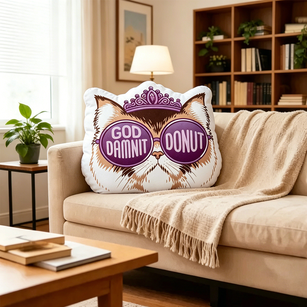 Pagewings God Damnit Donut Shaped Throw Pillow