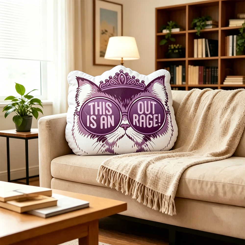 Pagewings This Is An Outrage Shaped Throw Pillow