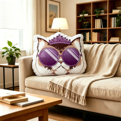 Pagewings Sci-Fi Books Cat Lover Shaped Throw Pillow