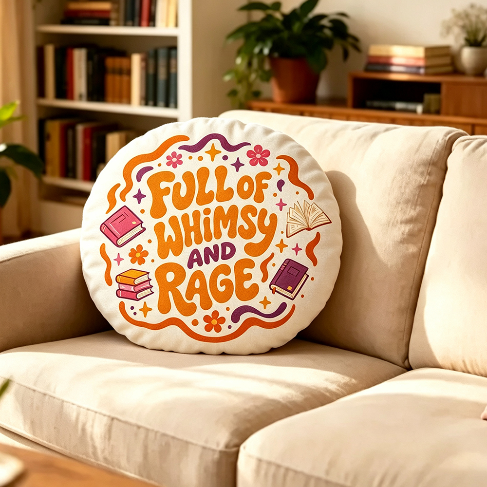Pagewings Full Of Whimsy And Rage Shaped Throw Pillow