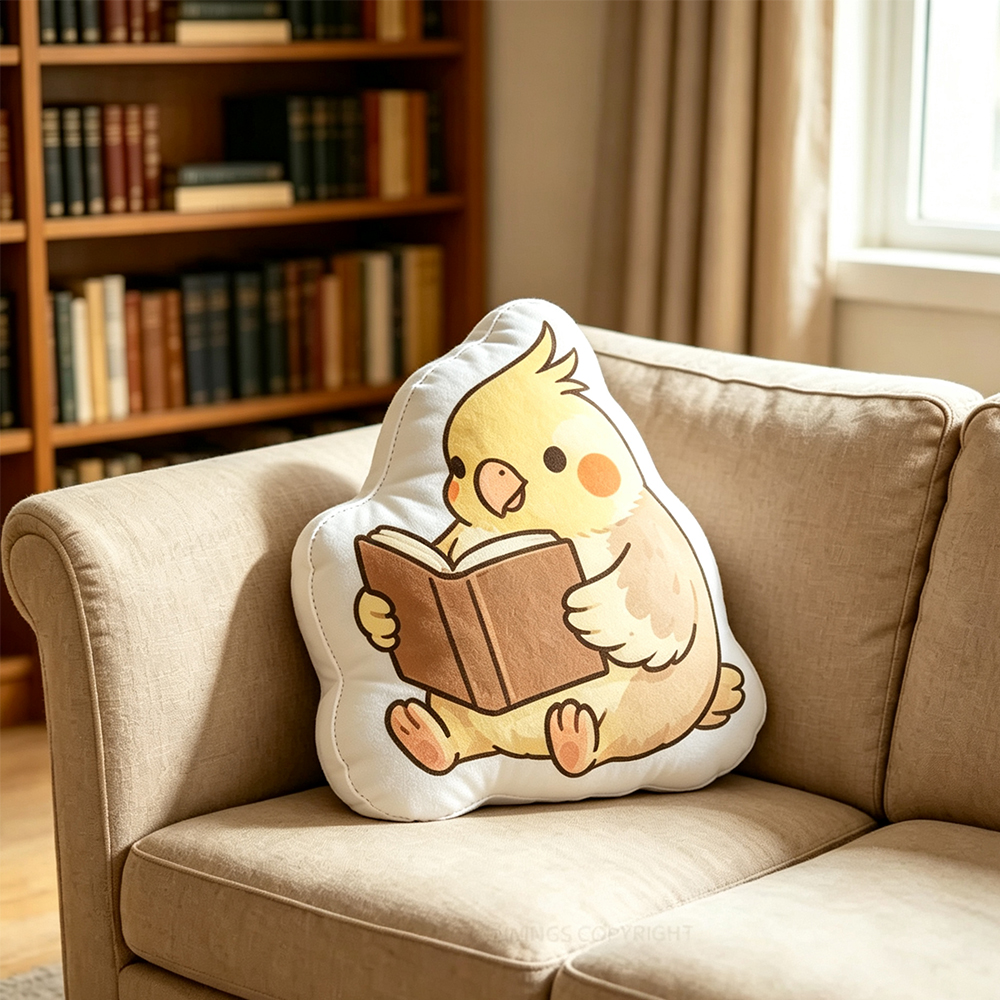 Pagewings Book Lover Bird Shaped Throw Pillow