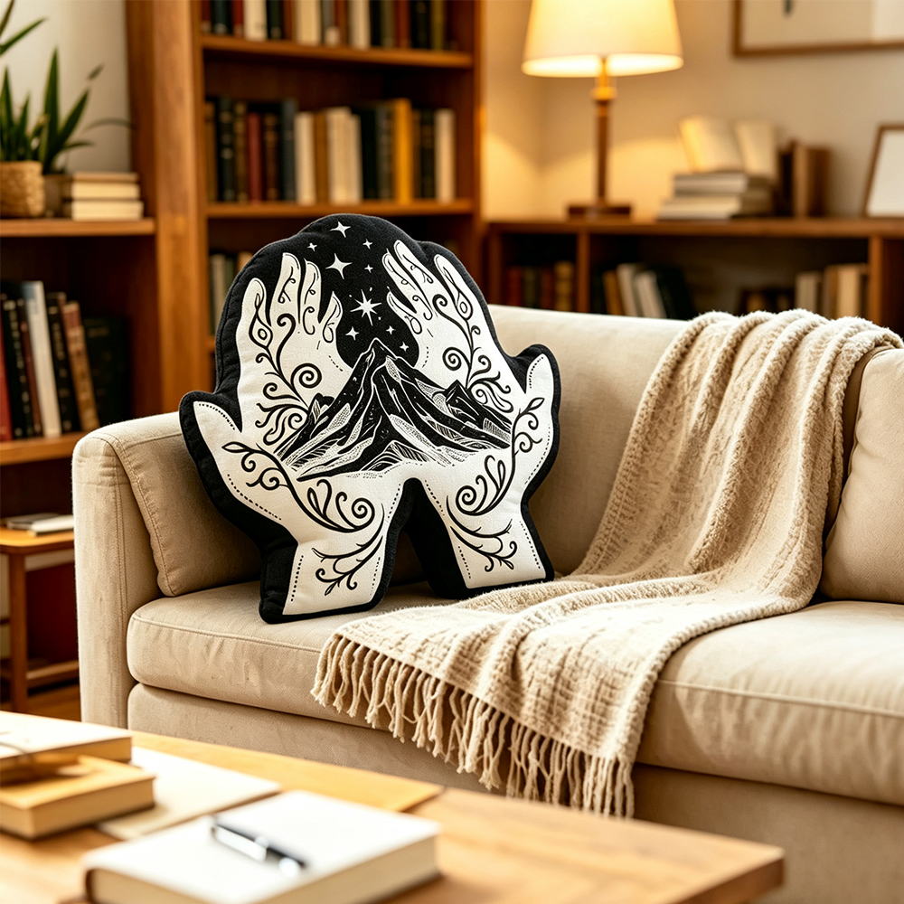 Pagewings Fantasy Bookish Shaped Throw Pillow