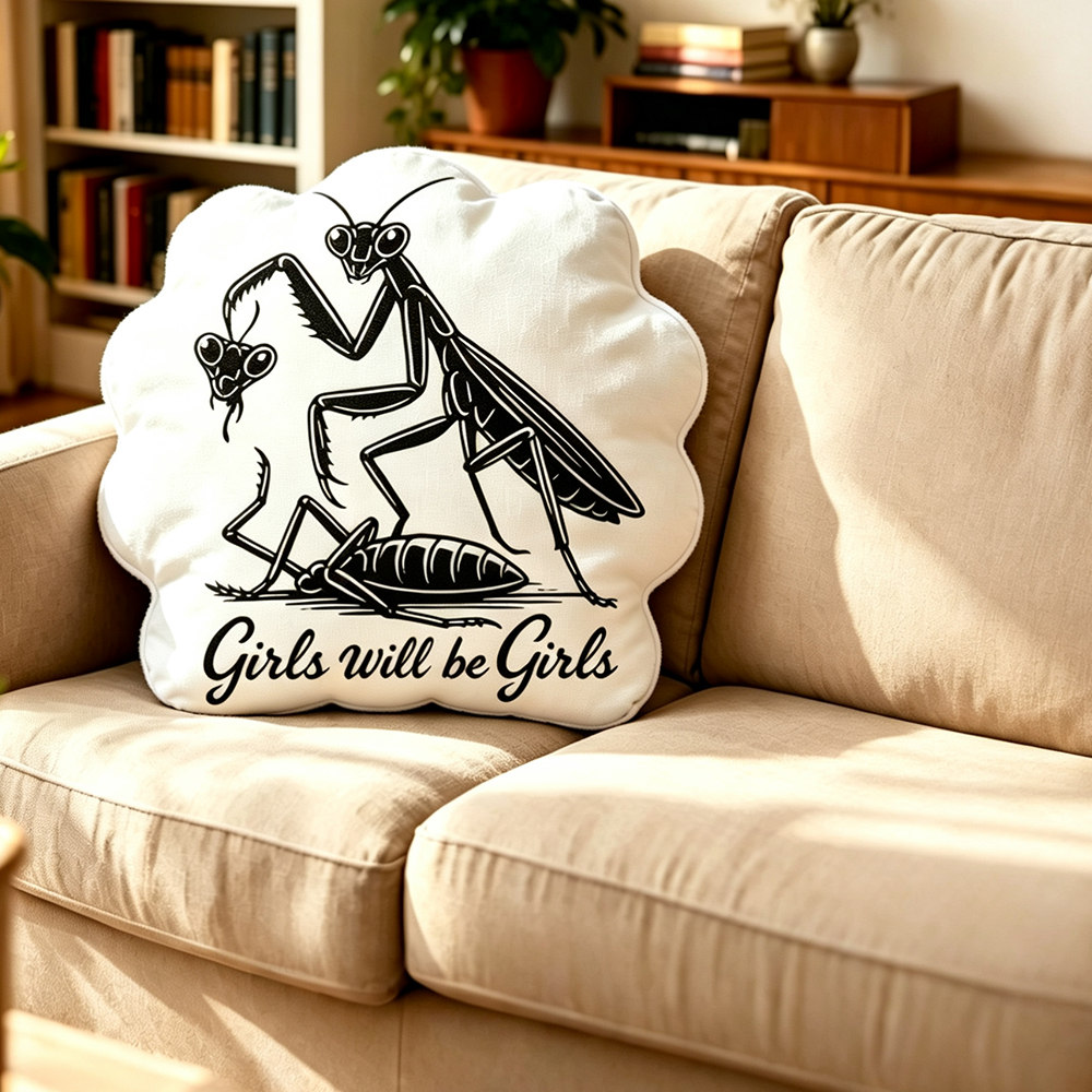 Pagewings Girls Will Be Girls Shaped Throw Pillow