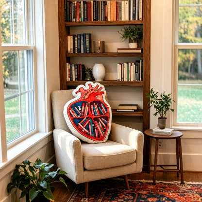 Pagewings  Book Lover Shaped Throw Pillow