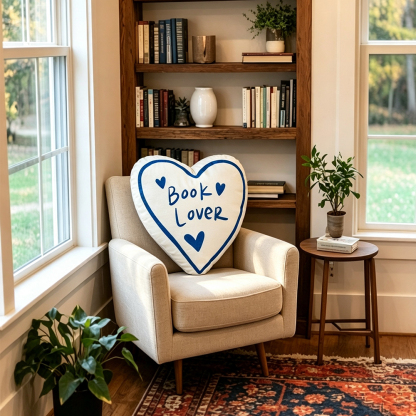 Pagewings Book Lover Shaped Throw Pillow