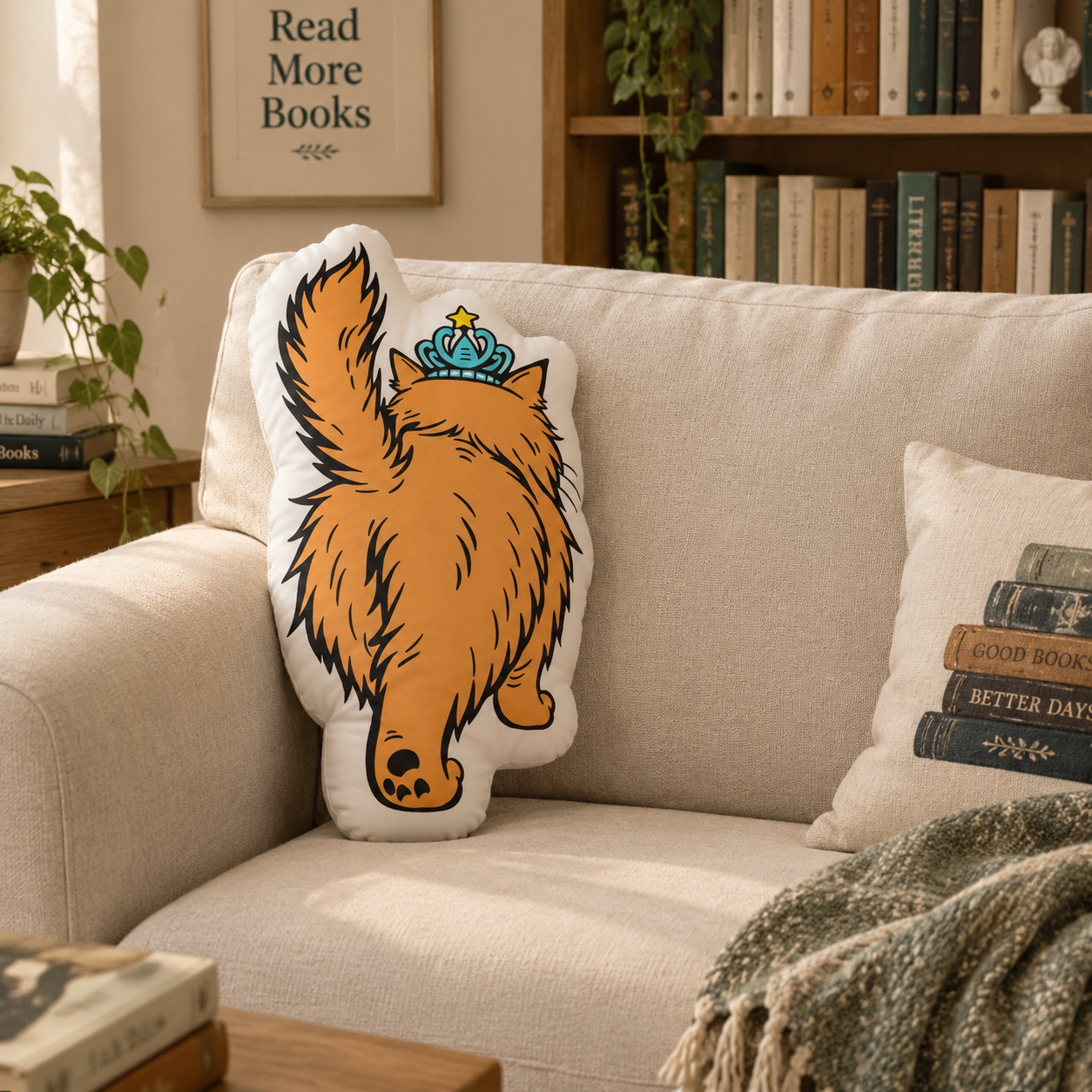 Pagewings Sci Fi Book Lover Shaped Throw Pillow