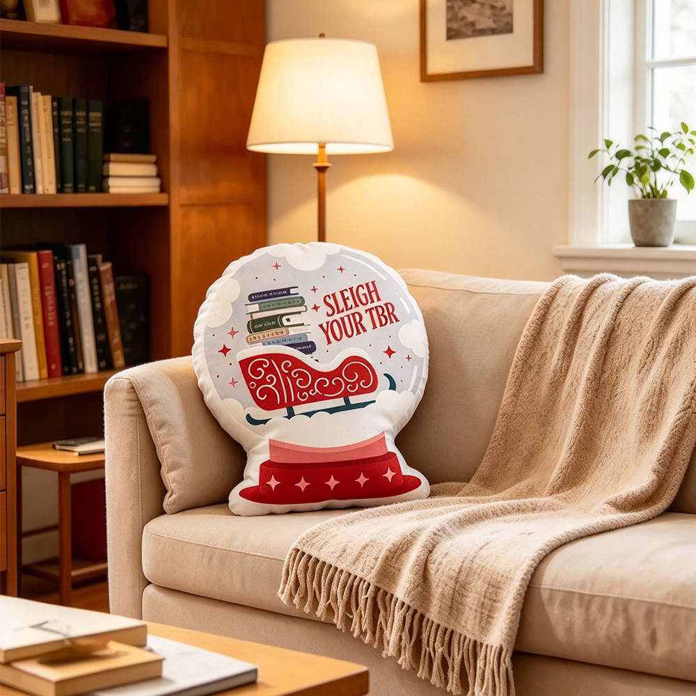 Pagewings Christmas Reading Shaped Throw Pillow