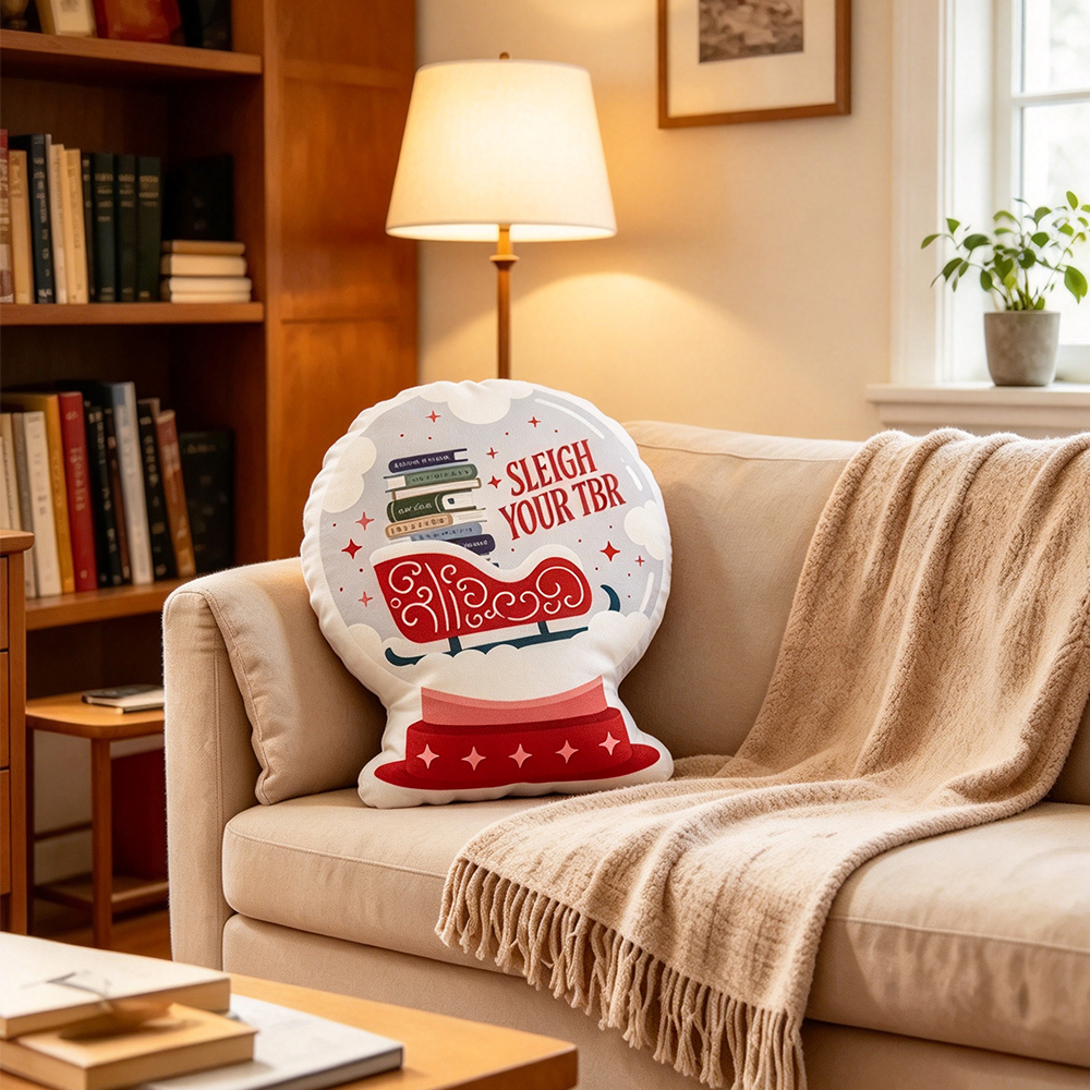 Pagewings Christmas Reading Shaped Throw Pillow