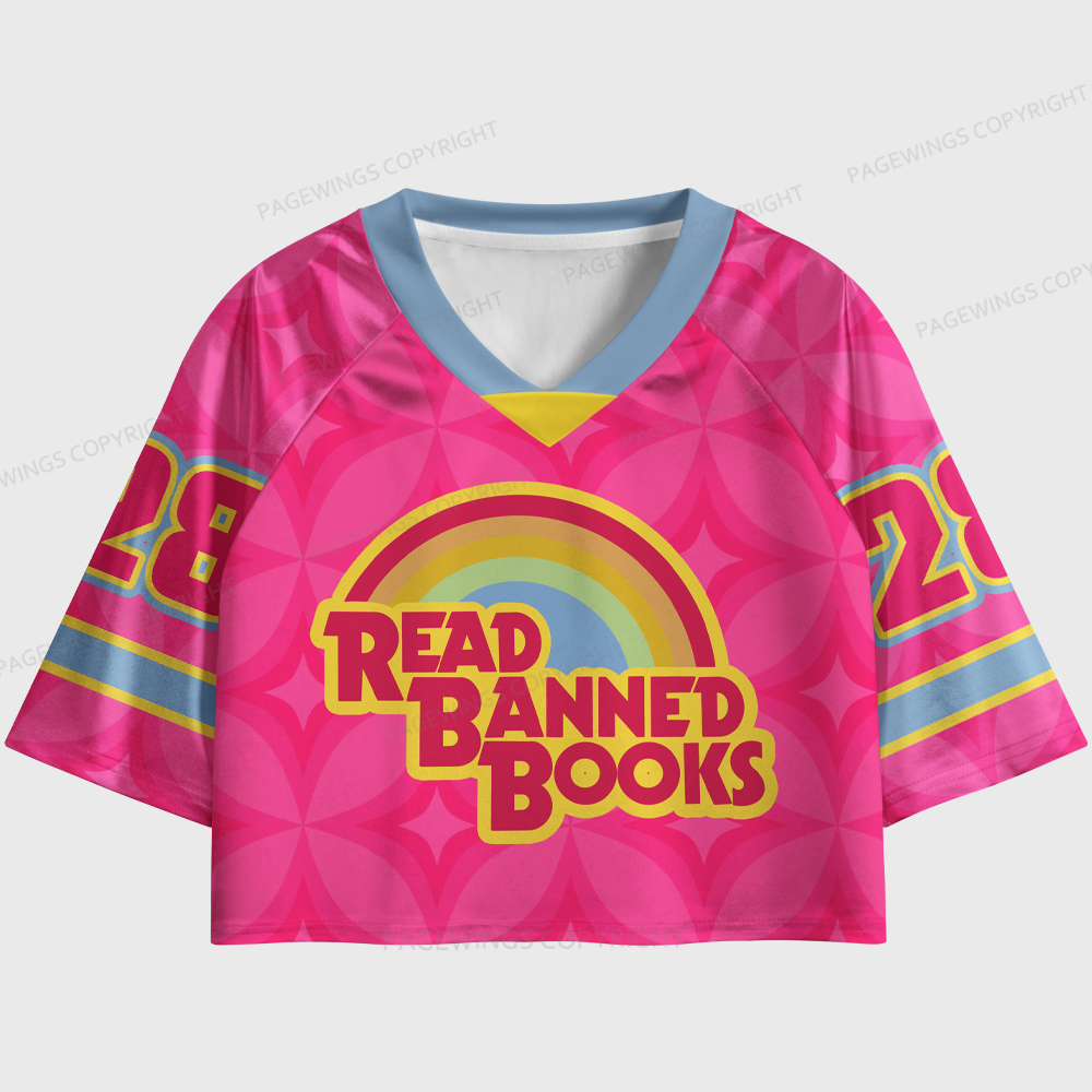 Pagewings Read Banned Books Women's Cropped Jersey