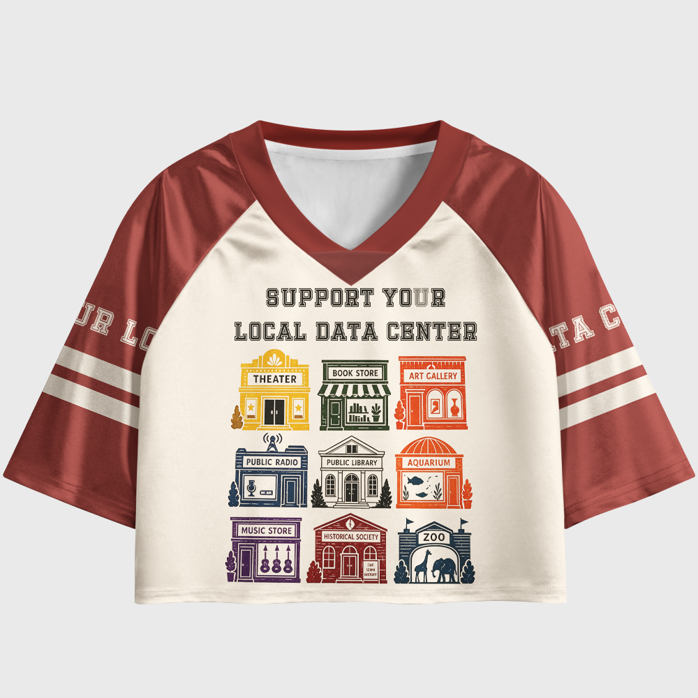 Pagewings Support Your Local Data Center Women's Cropped Jersey