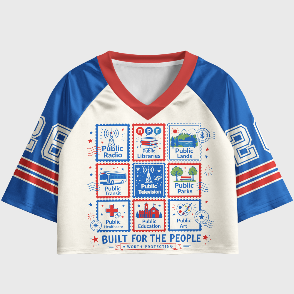 Pagewings Public Libraries Women's Cropped Jersey