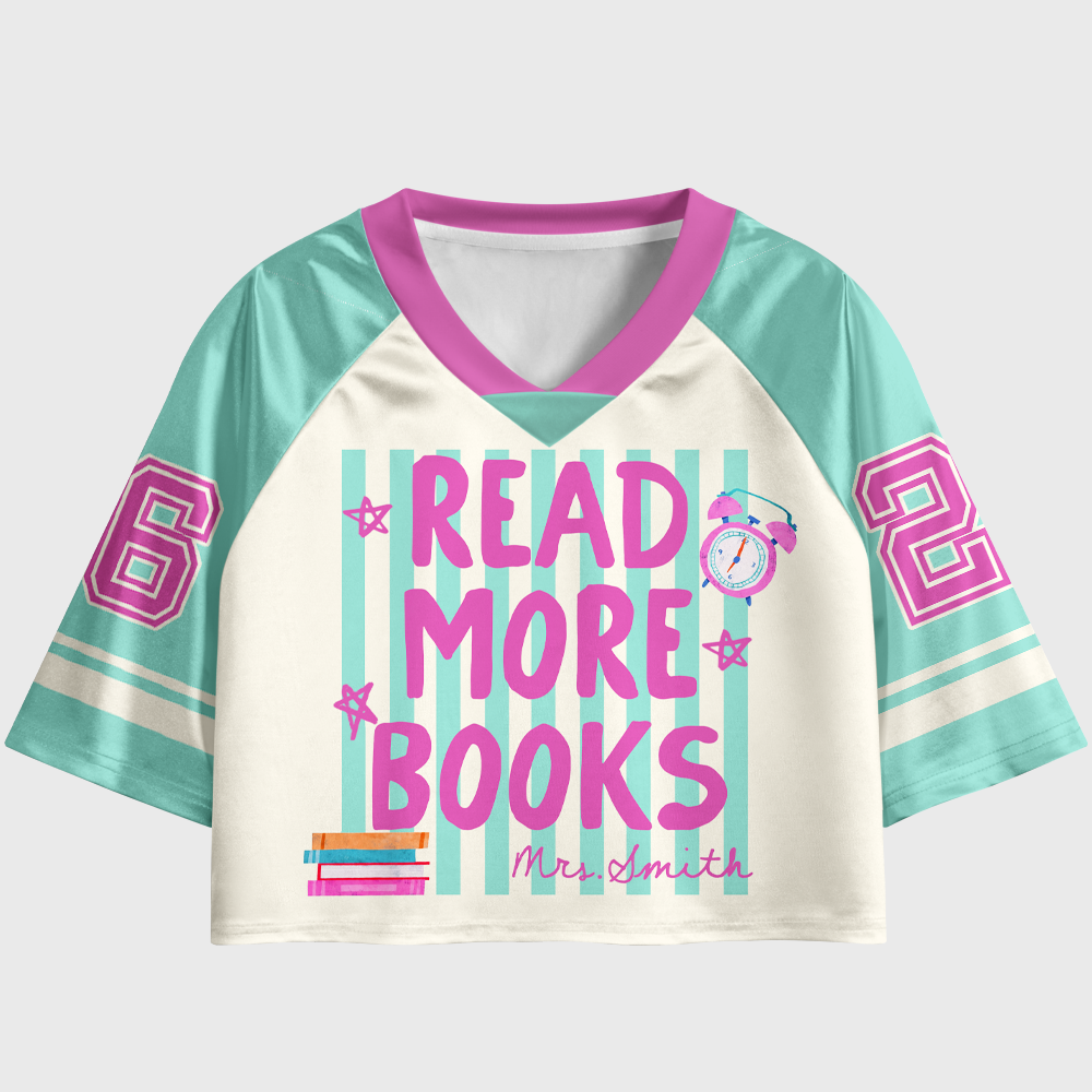 Pagewings Read More Books Women's Cropped Jersey
