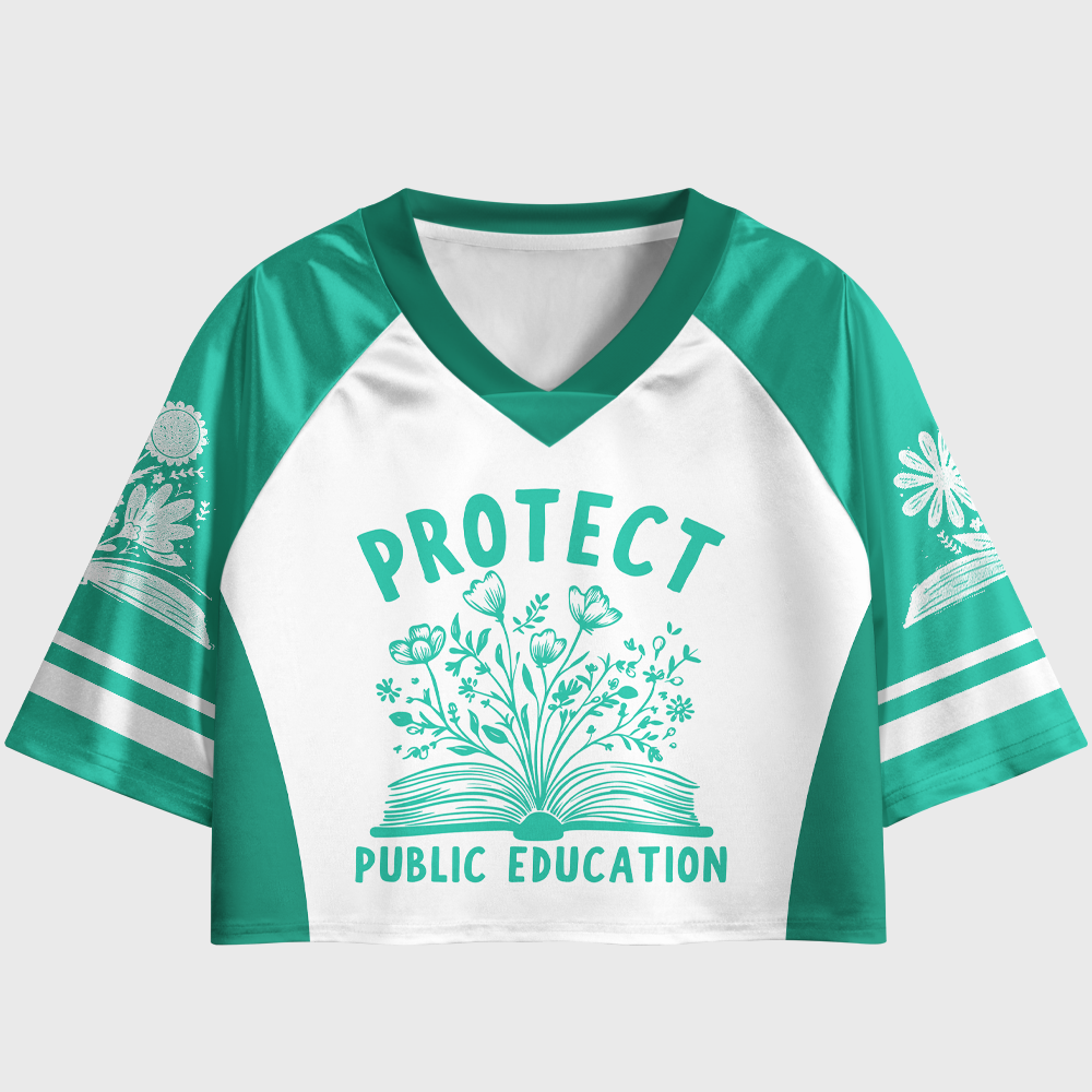 Pagewings Protect Public Education Women's Cropped Jersey