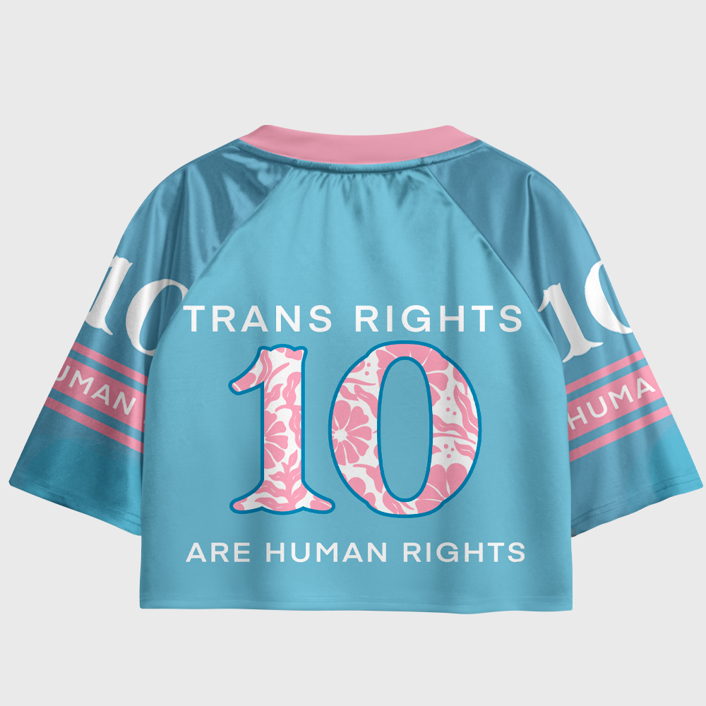Pagewings Trans Rights Are Human Rights Women's Cropped Jersey