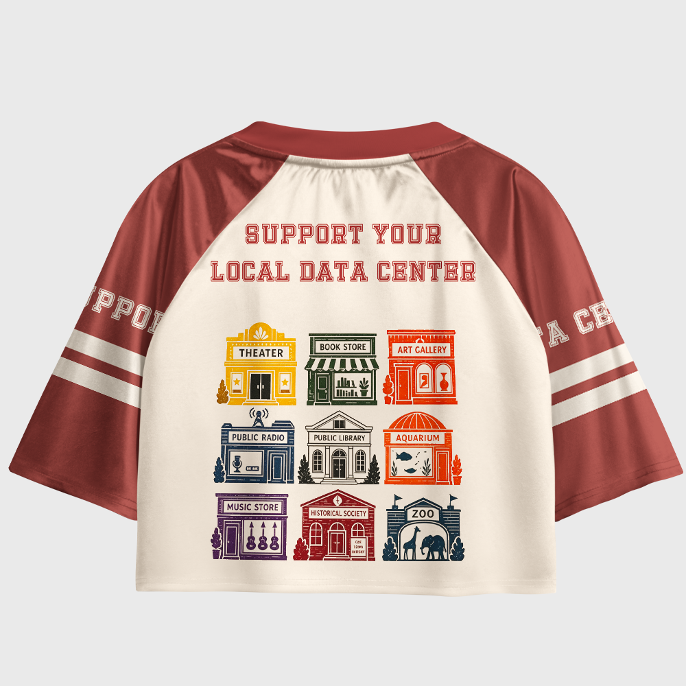 Pagewings Support Your Local Data Center Women's Cropped Jersey