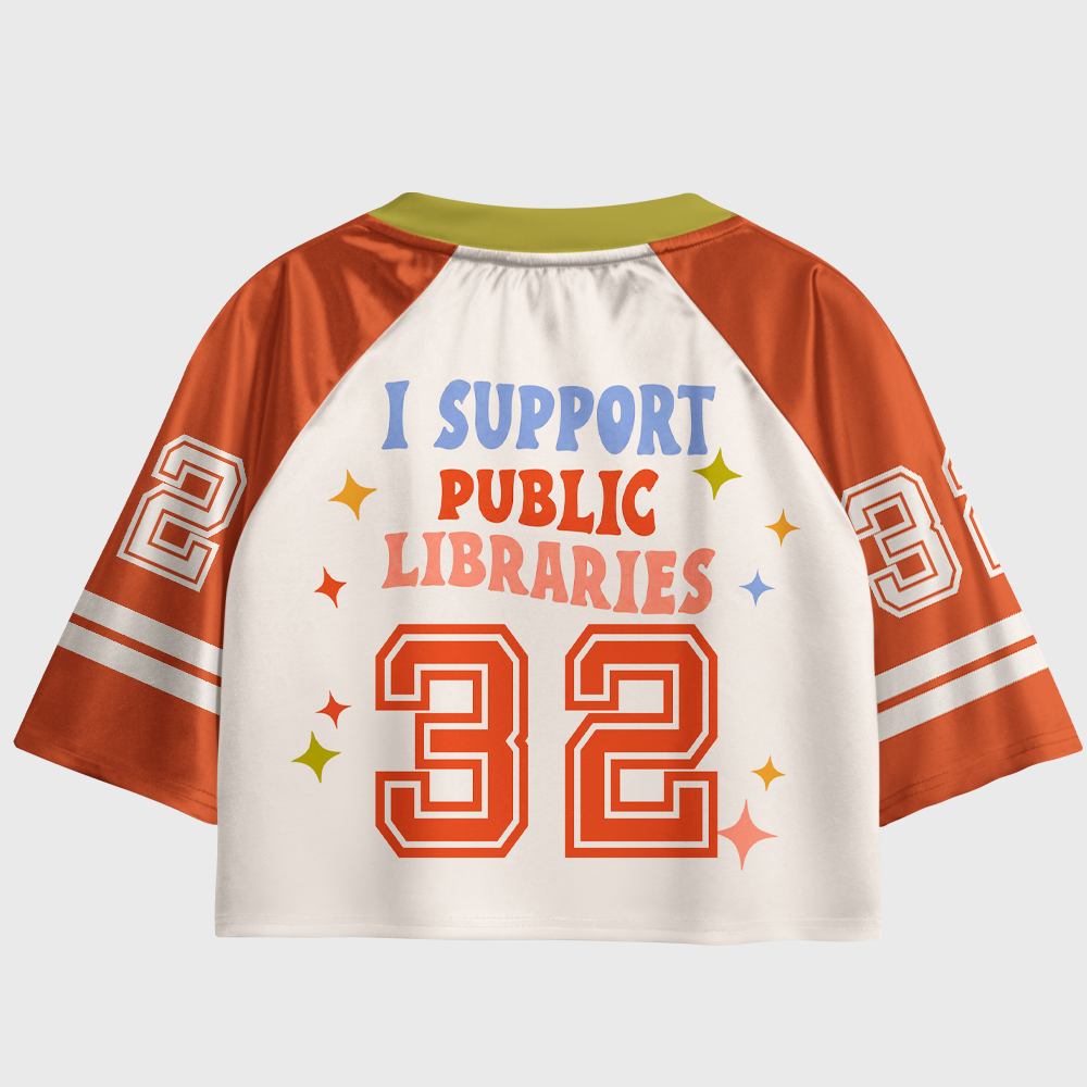 Pagewings Public Libraries are the only Data Centers I Support Women's Cropped Jersey