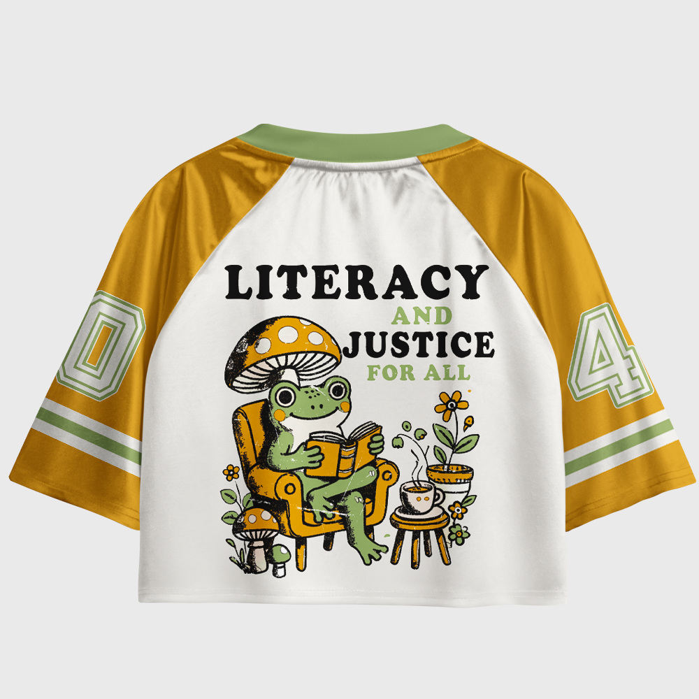 Pagewings Literacy And Justice For All Women's Cropped Jersey