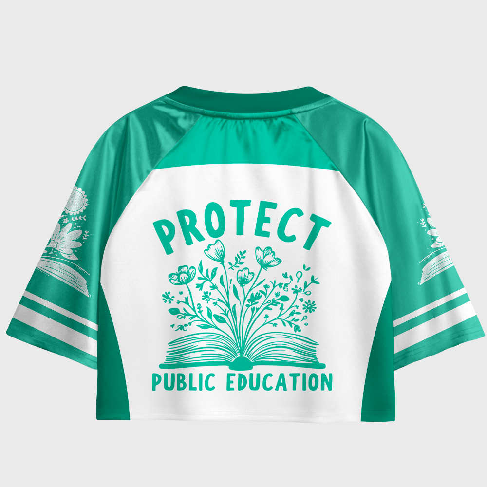 Pagewings Protect Public Education Women's Cropped Jersey