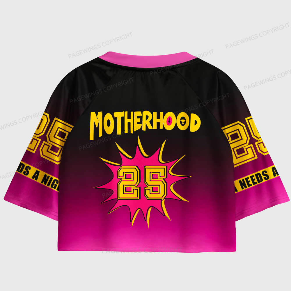 Pagewings Motherhood Is An Outrage Women's Cropped Jersey