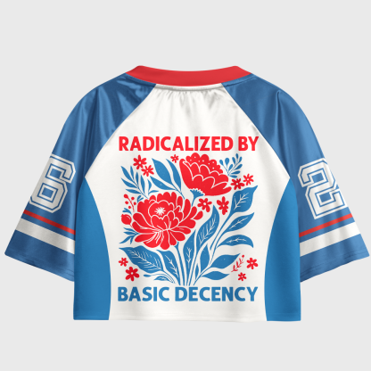 Pagewings Radicalized by Basic Decency Women's Cropped Jersey