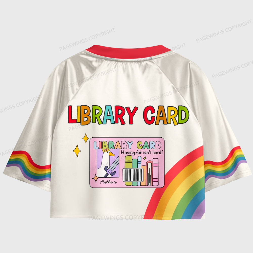 Pagewings When You've Got A Library Card Women's Cropped Jersey