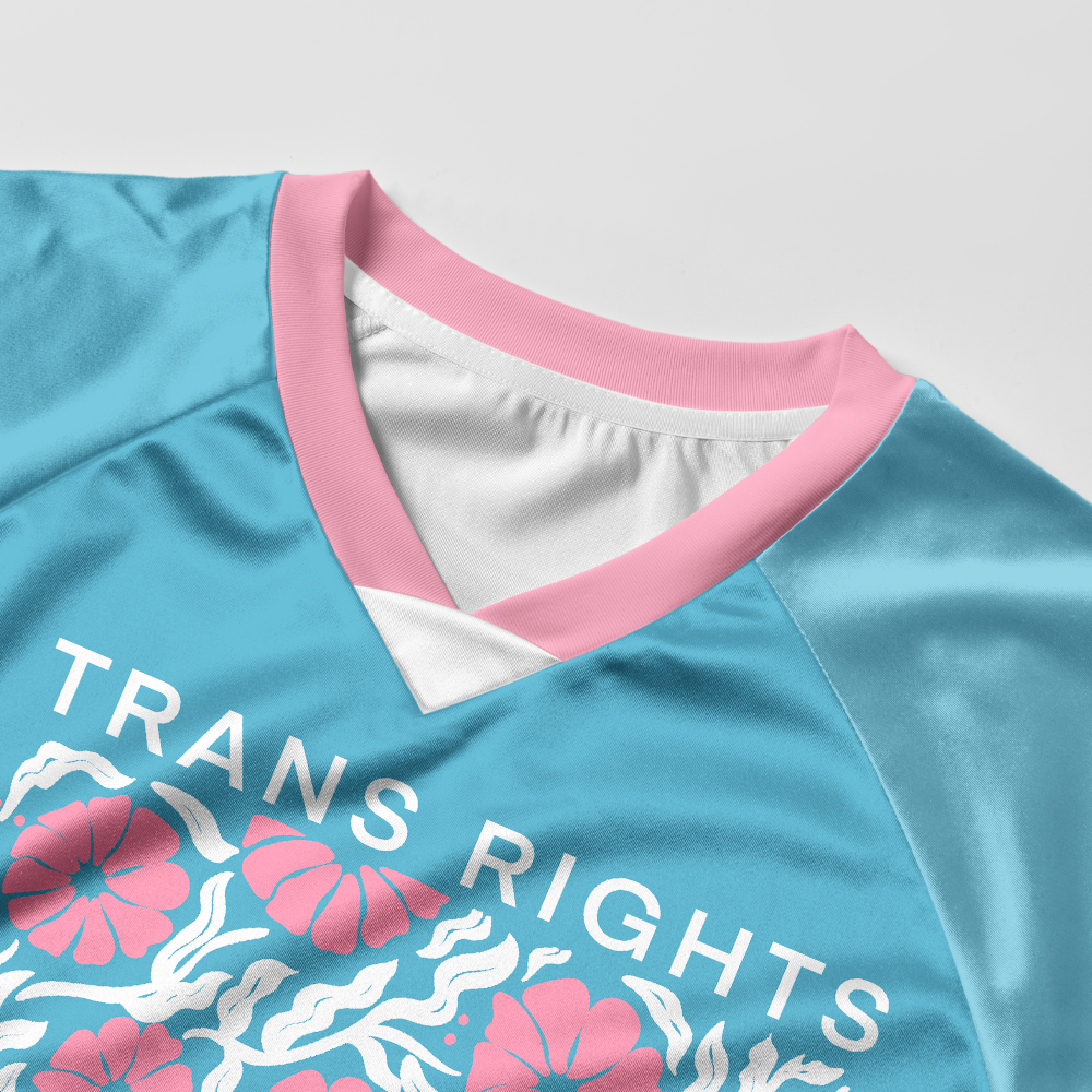 Pagewings Trans Rights Are Human Rights Women's Cropped Jersey