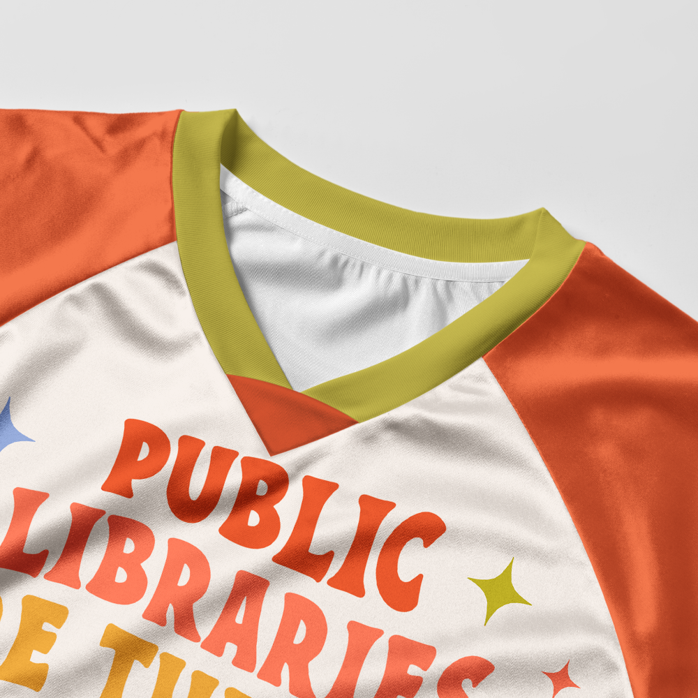 Pagewings Public Libraries are the only Data Centers I Support Women's Cropped Jersey