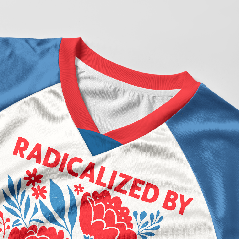 Pagewings Radicalized by Basic Decency Women's Cropped Jersey