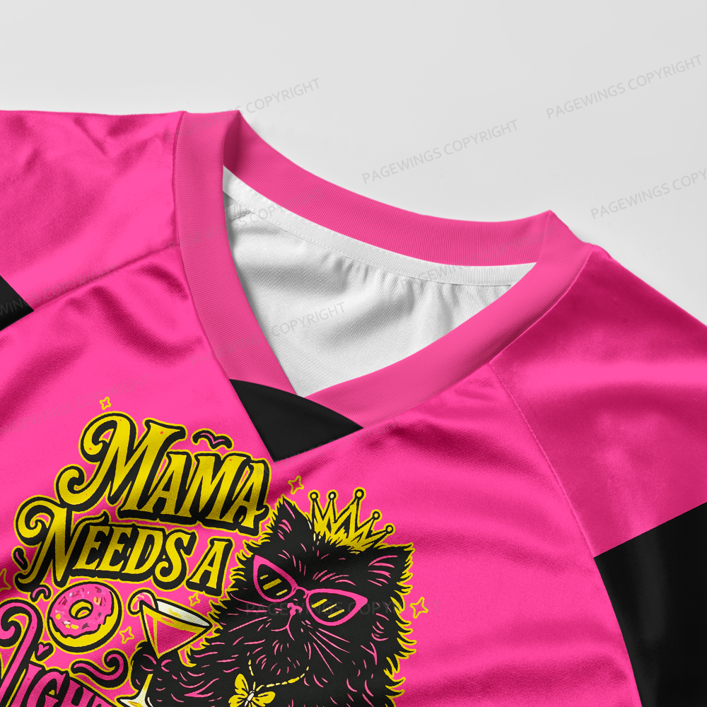 Pagewings Mama Needs A Night Off Women's Cropped Jersey