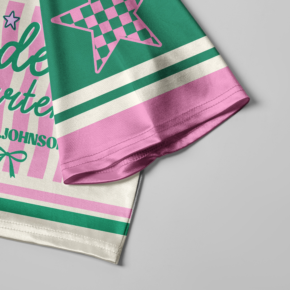 Pagewings Personalized Name Kindergarten Women's Cropped Jersey