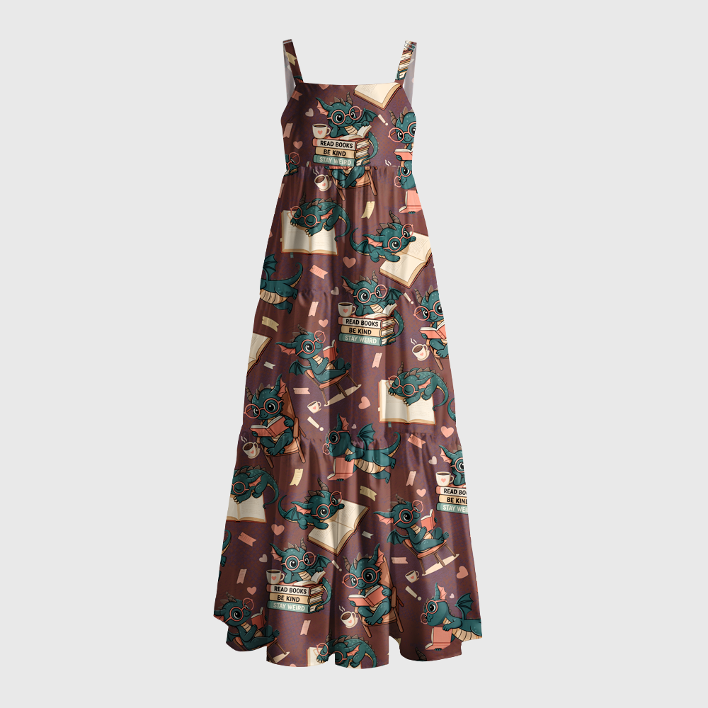 Pagewings Dragon Book Lover  Maxi Dress