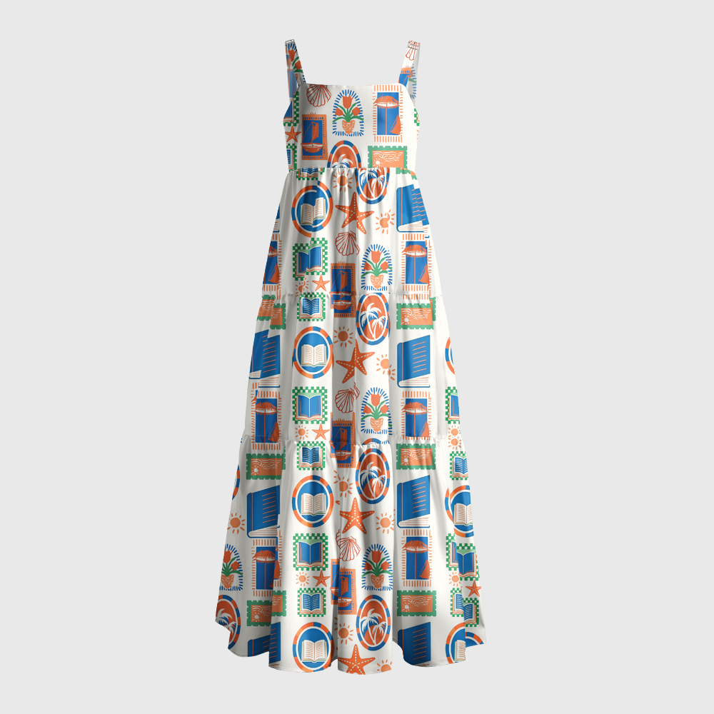 Pagewings Square Neck Book Nerd Maxi Dress