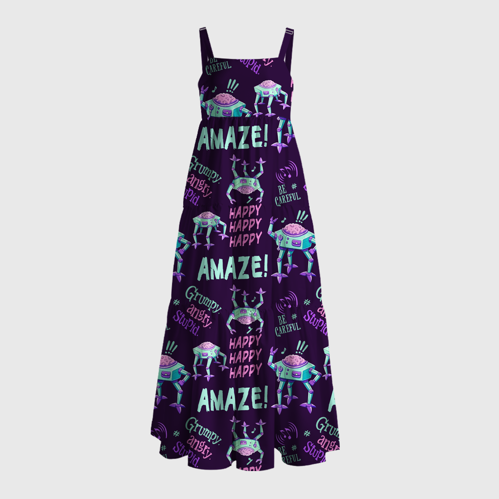Pagewings Happy Happy Happy Maxi Dress