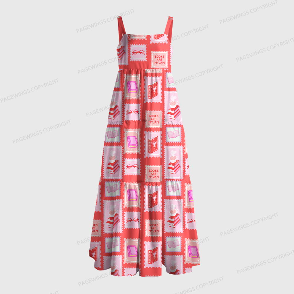 Pagewings Square Neck Books Are My Jam Maxi Dress