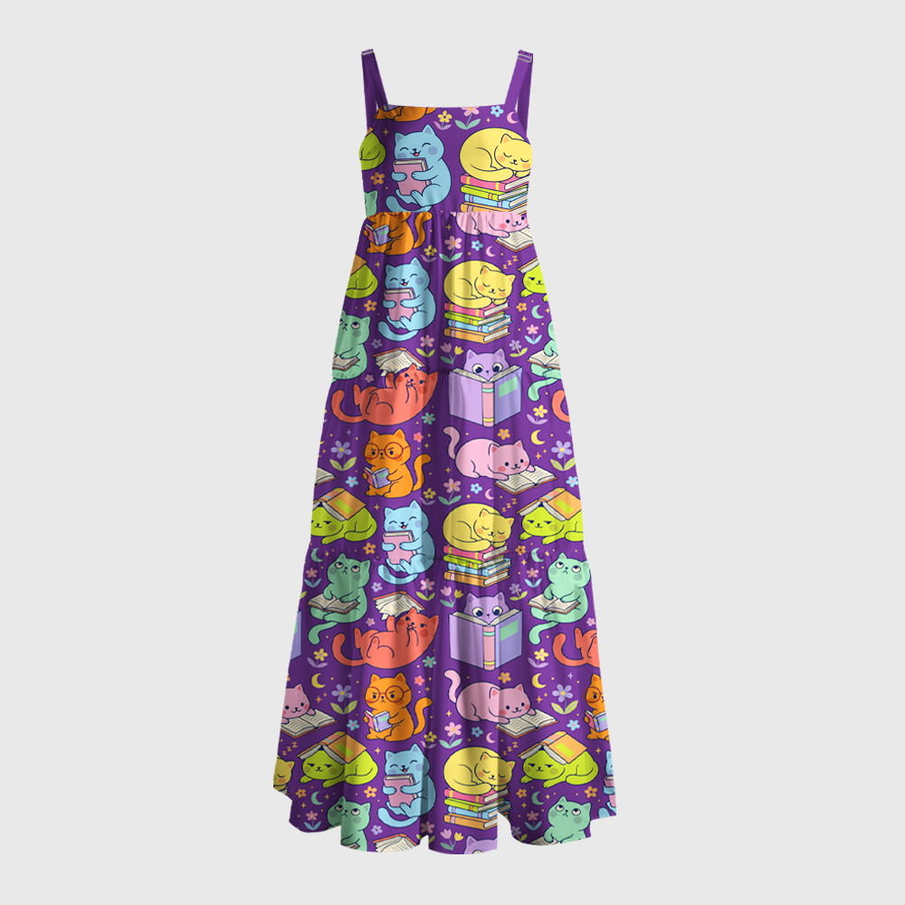 Pagewings Cats Read Books Maxi Dress