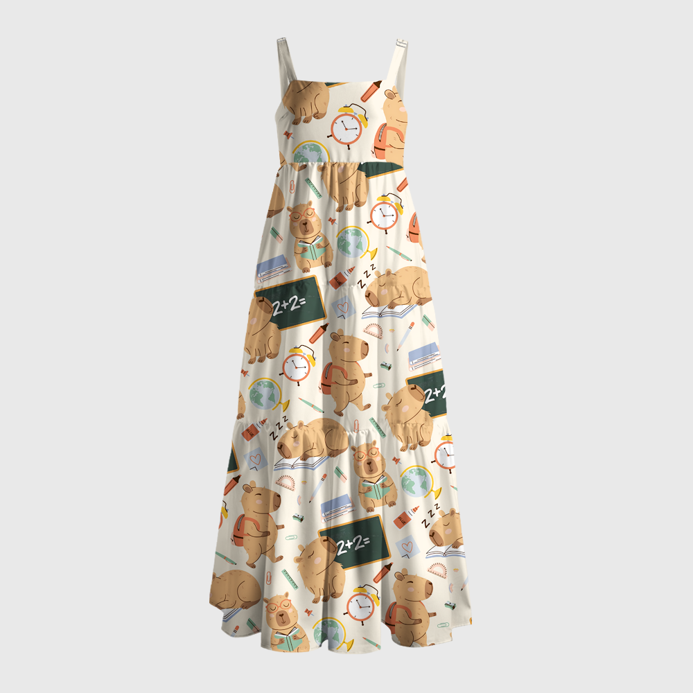 Pagewings Reading Capybara Maxi Dress