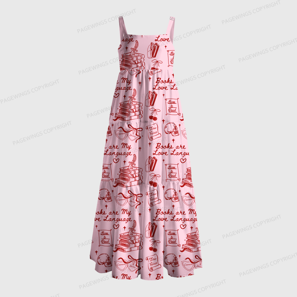 Pagewings Square Neck Books Are My Love Language Maxi Dress