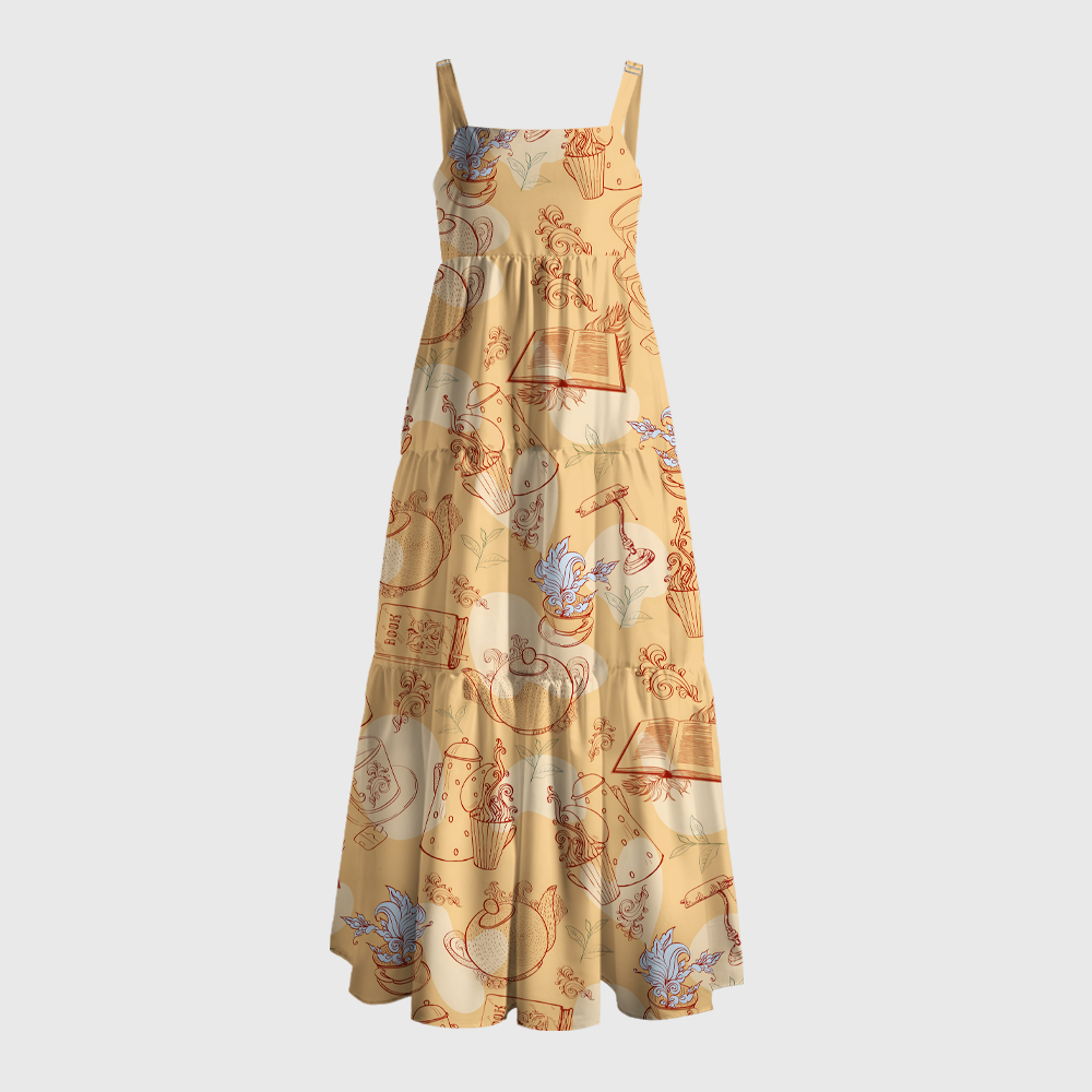 Pagewings Square Neck Bookish Maxi Dress