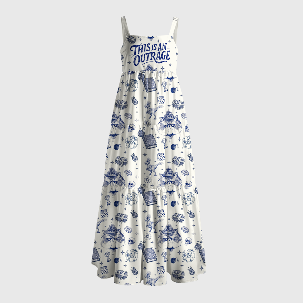 Pagewings Square Neck This Is An Outrage Maxi Dress