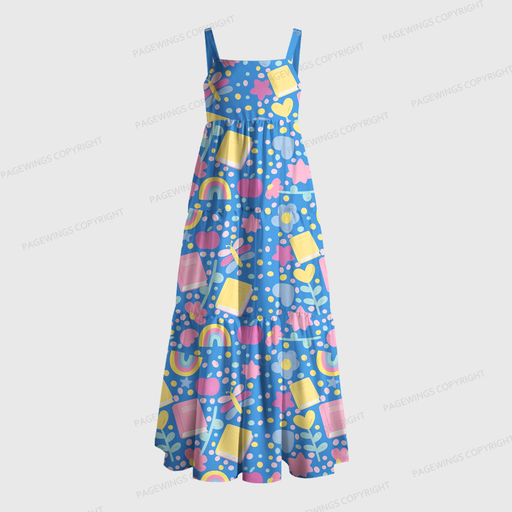 Pagewings Square Neck Floral  Maxi Dress