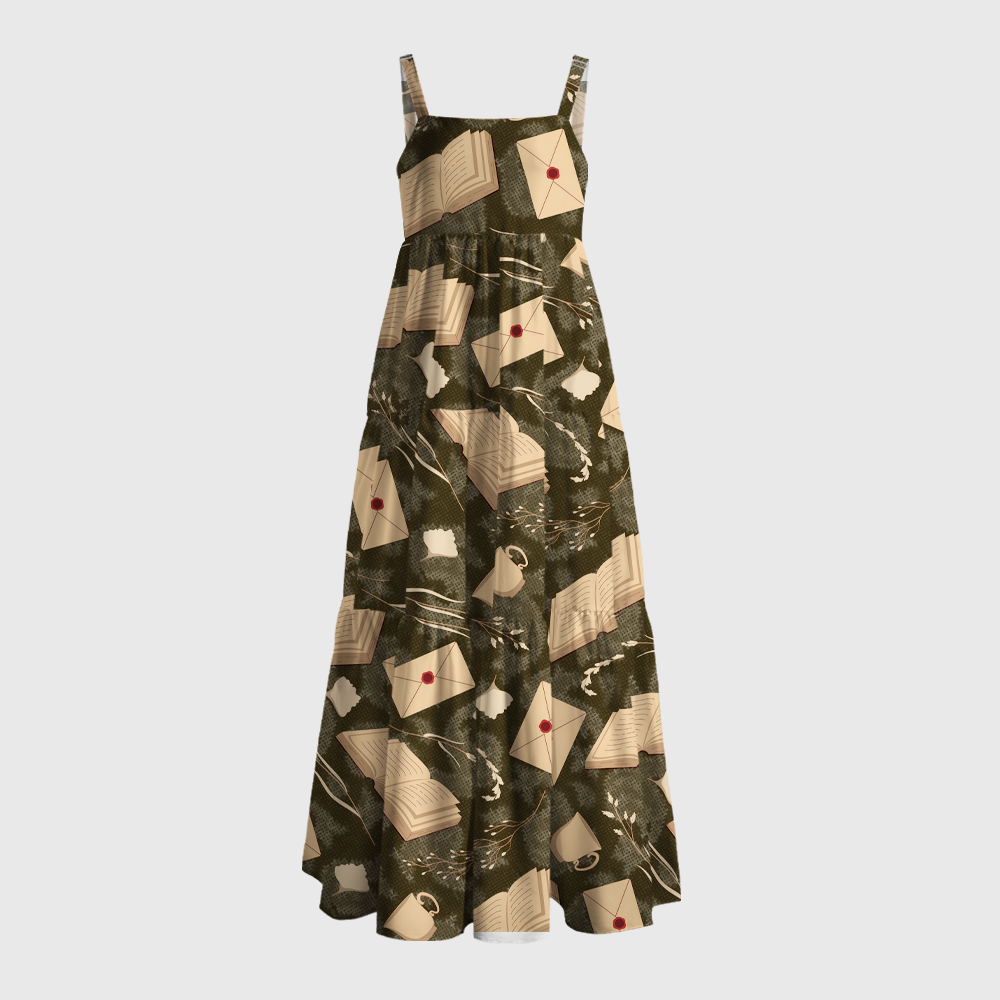 Pagewings Square Neck Book Nerd Maxi Dress