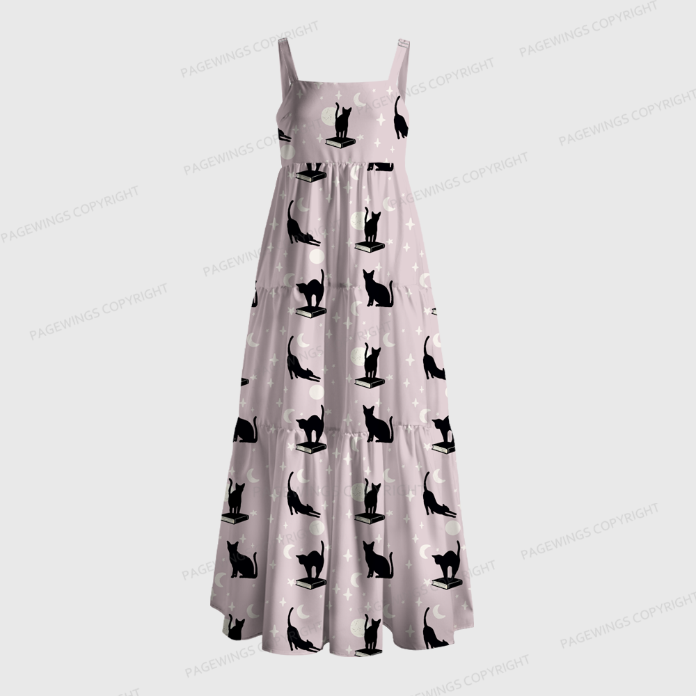 Pagewings Reading With My Favorite Cat Companion Maxi Dress