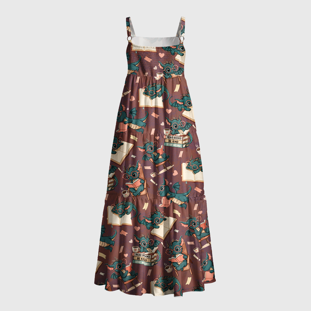 Pagewings Dragon Book Lover  Maxi Dress