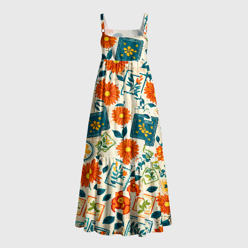 Pagewings Retro Sunflower Maxi Dress