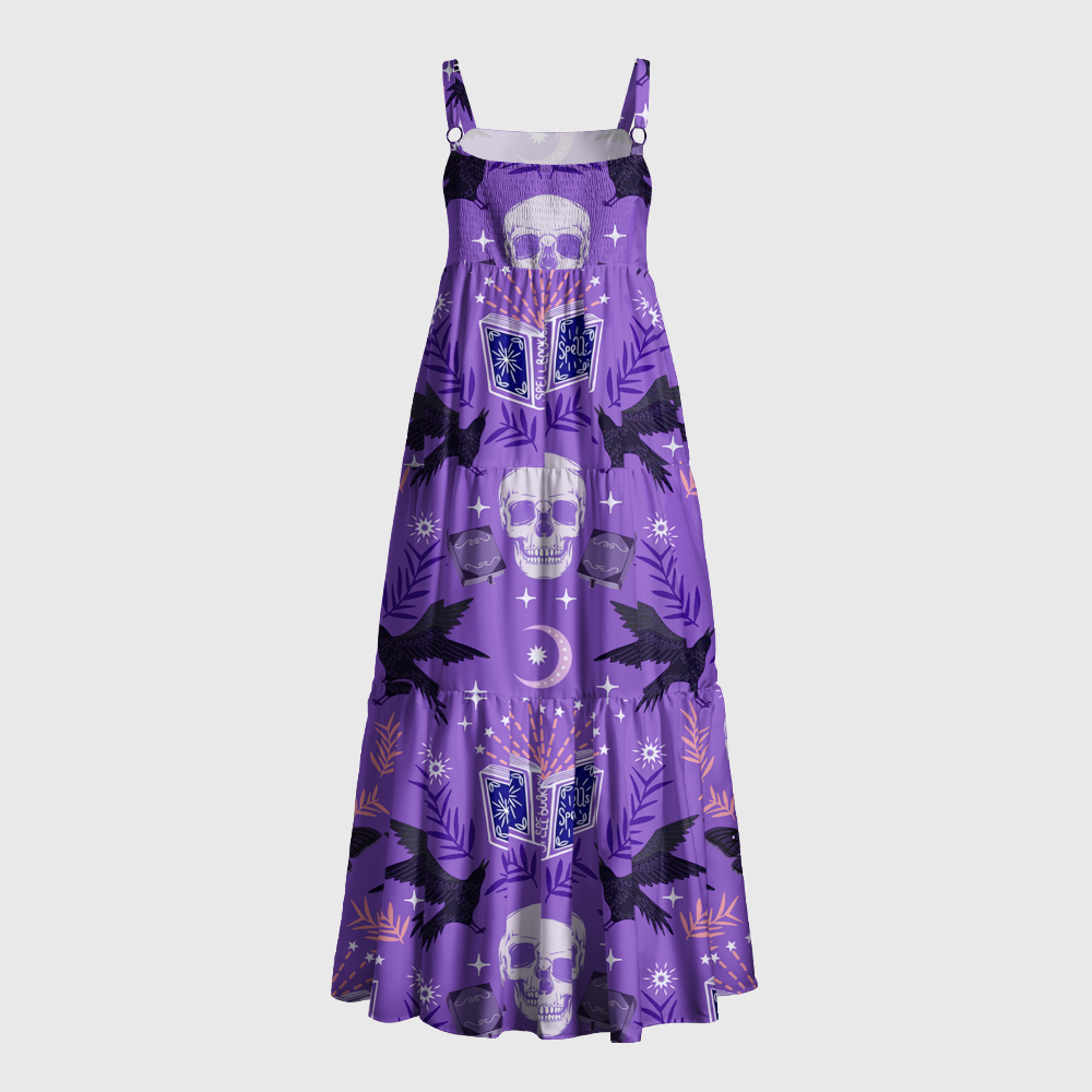 Pagewings Square Neck  Books Fantasy Reader Maxi Dress