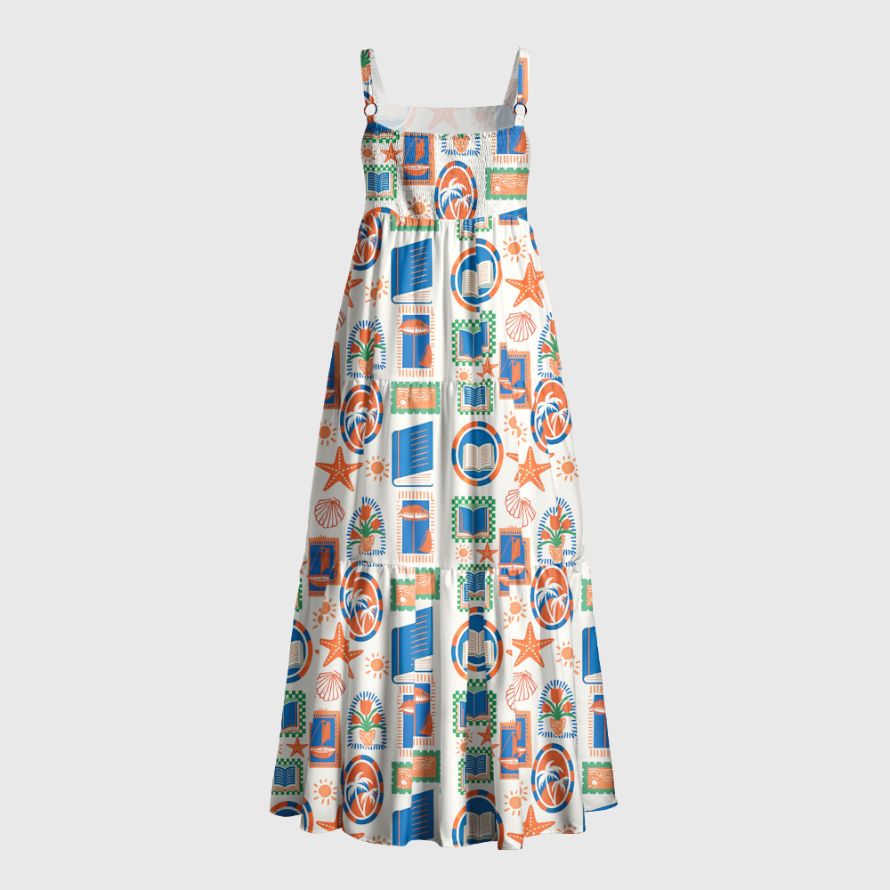 Pagewings Square Neck Book Nerd Maxi Dress