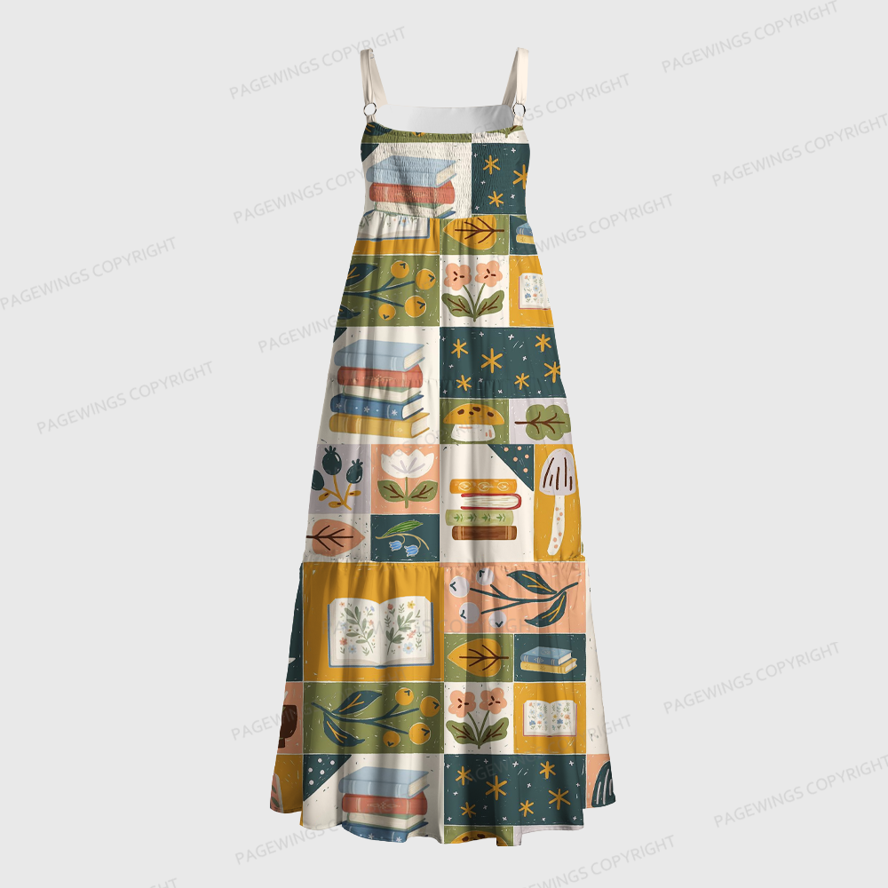 Pagewings Square Neck Plant Floral  Maxi Dress