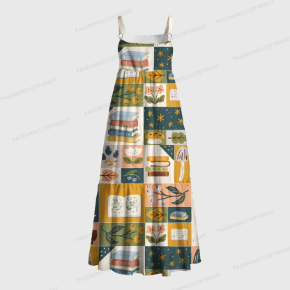 Pagewings Square Neck Plant Floral  Maxi Dress