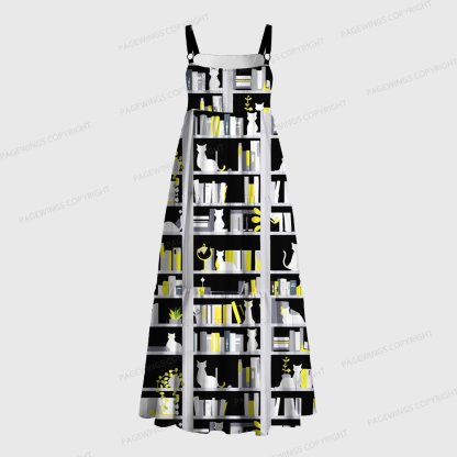 Pagewings Square Neck Cat Lover Maxi Dress